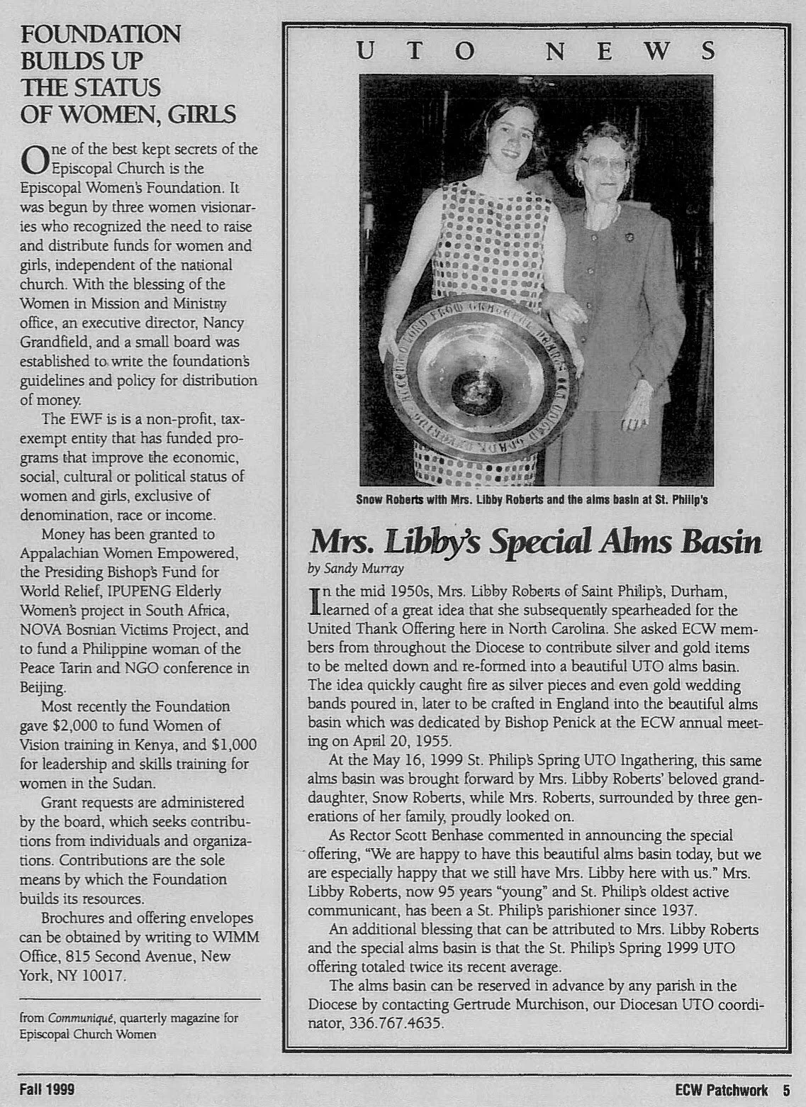 Silver & gold from women of the diocese create a unique alms basin